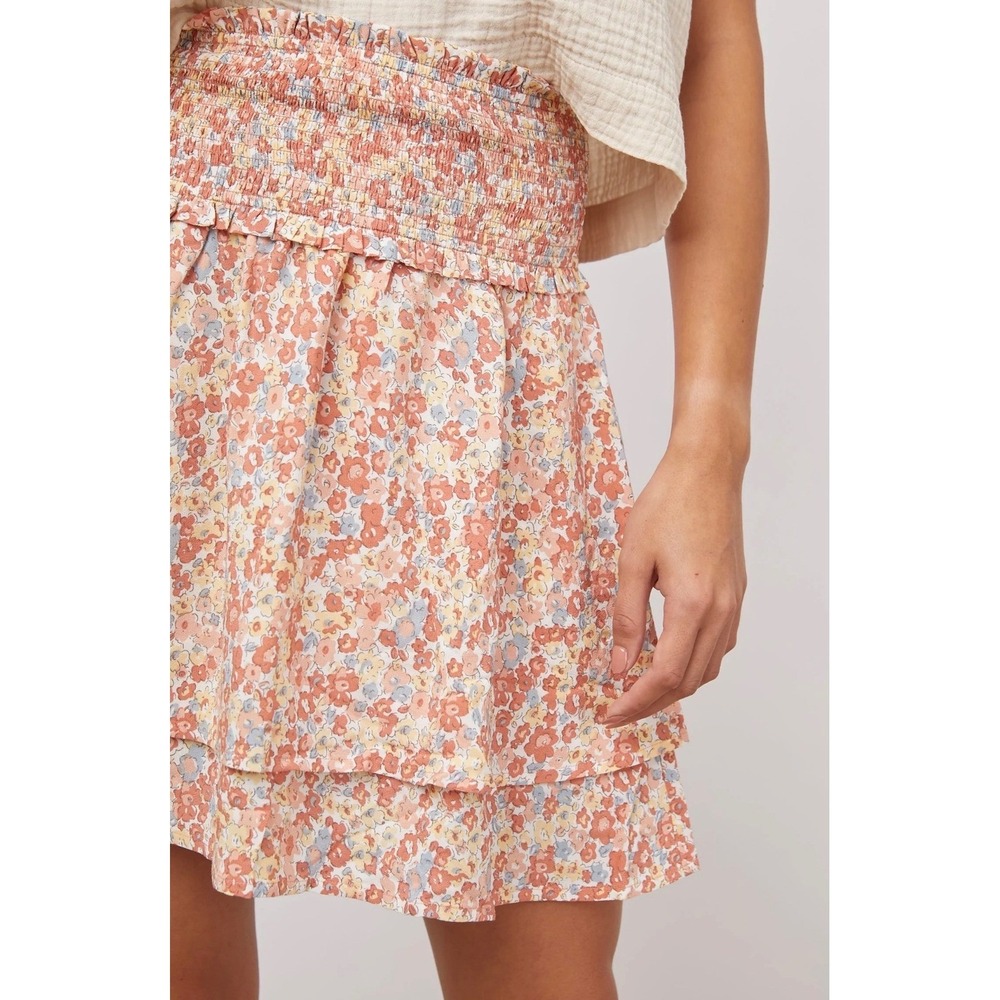 Rails Addison Skirt Womens Small Multi Wildflower Smocked Floral Tiered Mini - Picture 4 of 15